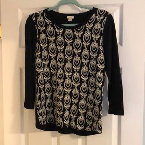 J Crew Factory embroidered top.